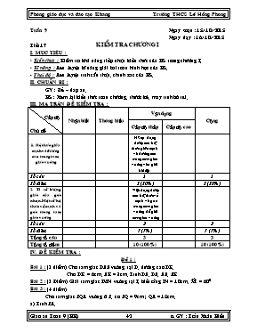 Kiểm tra chương 1 Hình học 9 - Trường THCS Lê Hồng Phong
